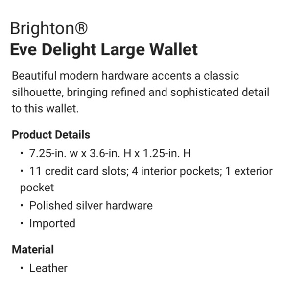 BRIGHTON Eve Delight Black Leather Croc Leather Trims Large Wallet - Picture 13 of 13